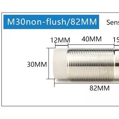 Industrial Waterproof M30 Inductive Proximity Sensor with M12 Connector and PNP Output for Equipment