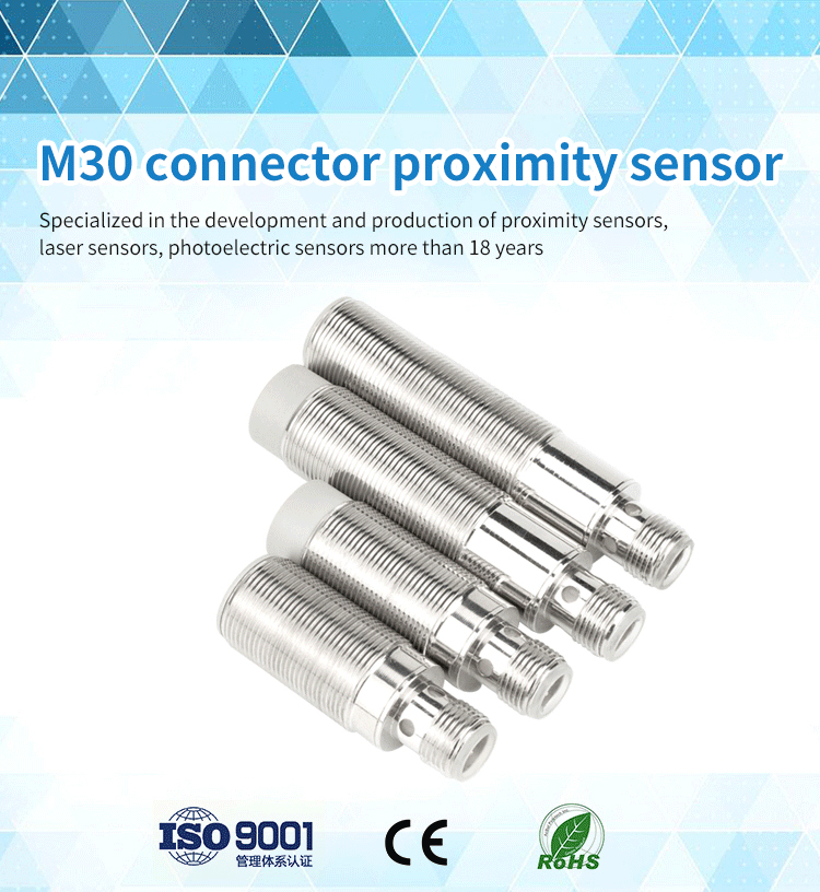 Industrial Waterproof M30 Inductive Proximity Sensor with M12 Co<i></i>nnector and PNP Output for Equipment Switches