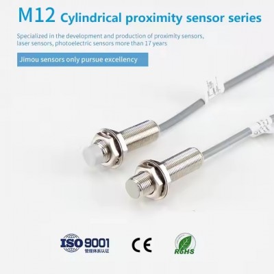 JIMOU High-Precision M12 Industrial Automation Proximity Sensor Inductive Capacitive with NPN PNP Ou