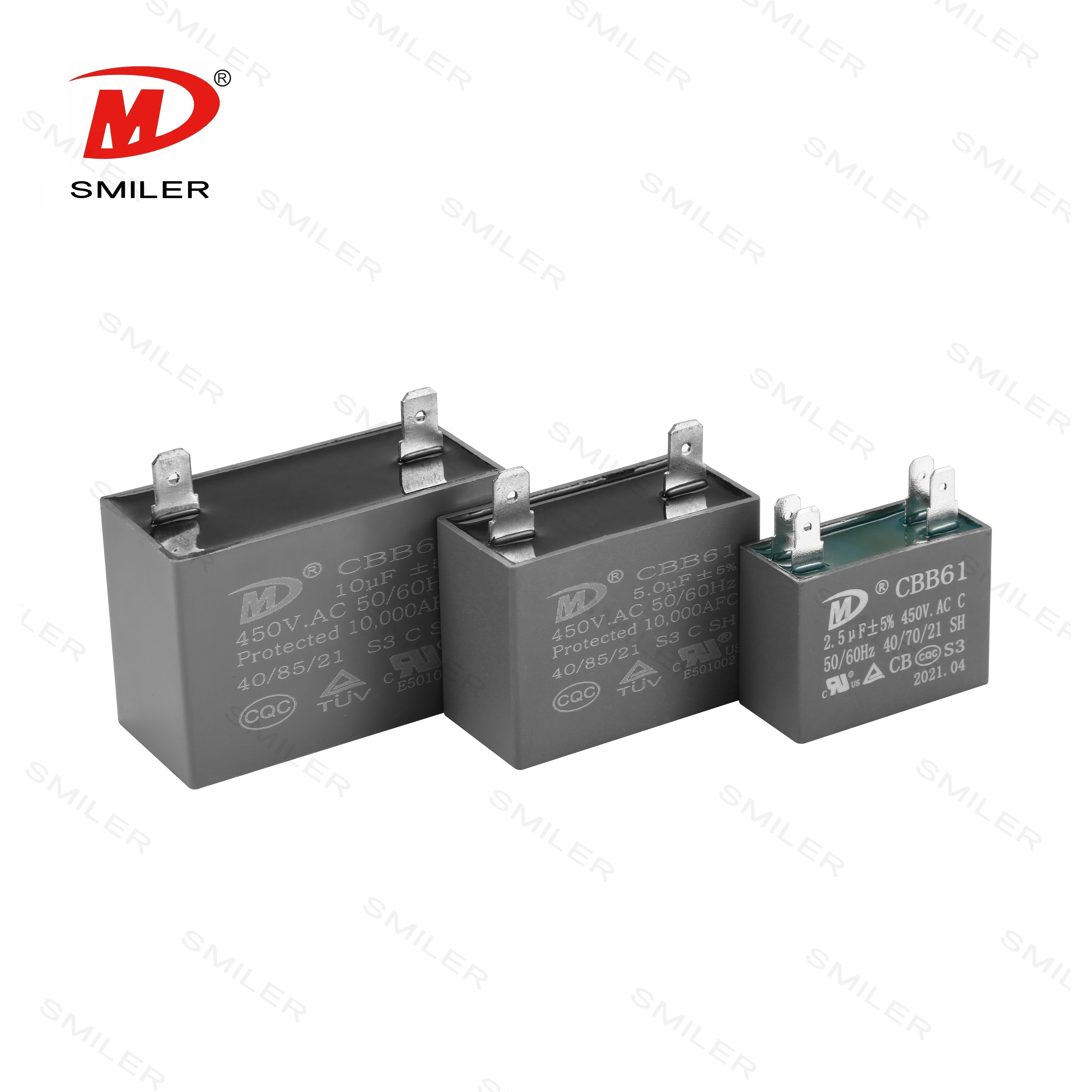 starting capacitor CBB61 350V 450V 1-12UF with pins lead for Fan Motor Star