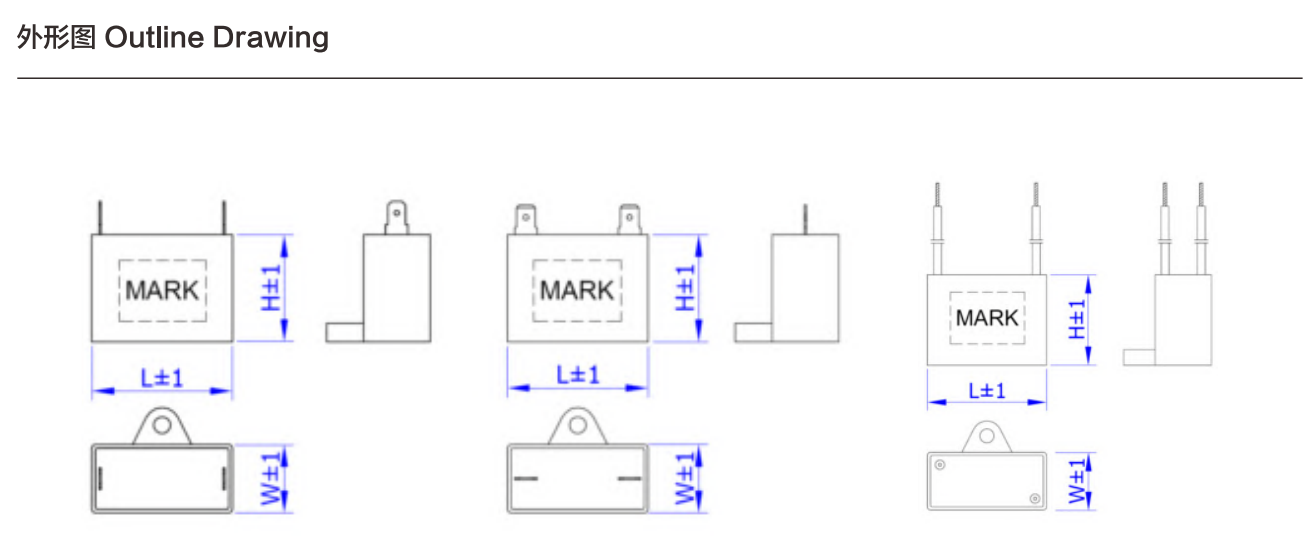 starting capacitor CBB61 350V 450V 1-12UF with pins lead for Fan Motor Star