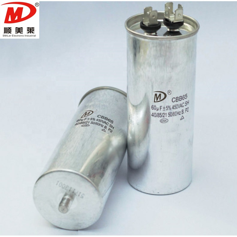 40+5 uf MFD 370/440VAC CBB65 Dual Run Round Capacitor - Fit for Co<i></i>ndenser Straight Cool or Heat Pump Air Conditioner